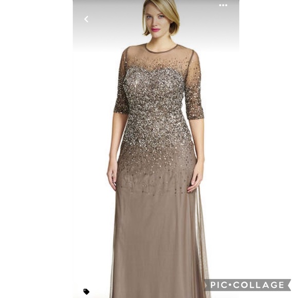 Adrianna Papell Dresses & Skirts - Adrianna papell PLUS SIZE beaded SWEETHEART ILLUSION NECKLINE DRESS